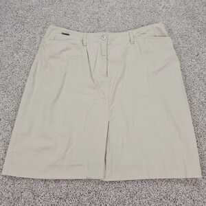 Lauren Ralph Lauren Petite Skirt Tan Khaki Women's Size 12P Pleated Knee Length